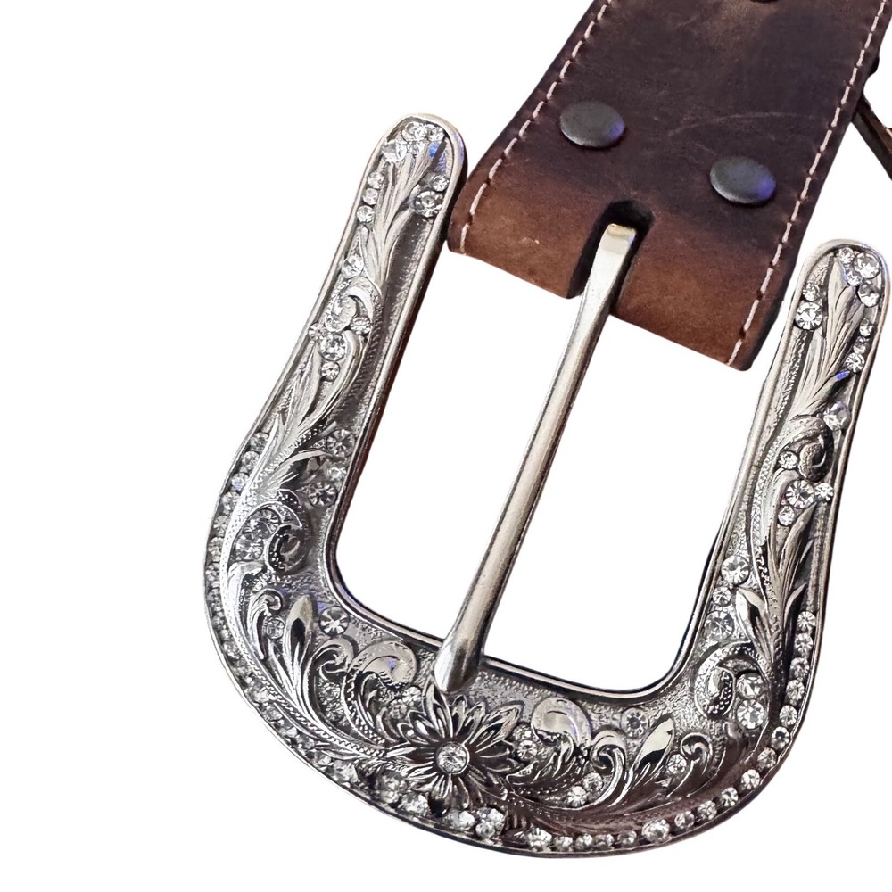 Ariat Isabella Leather Rhinestone Floral Western Belt A1510202 Size L EUC
Woman - Picture 9 of 13